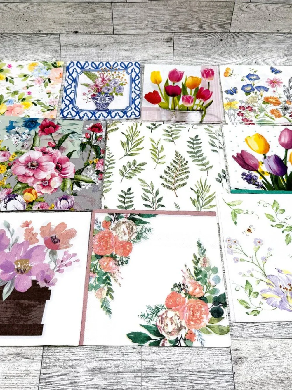 42 Napkins for Crafts/Decoupage - Flowers Theme - 21 Napkins (x2)